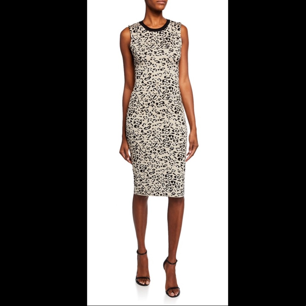 RACHEL Rachel Roy Leopard Pattern Sweater Dress